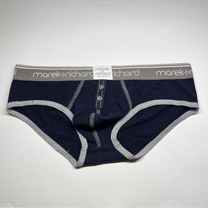 Men’s Navy Briefs with Grey Trim Marek + Richard